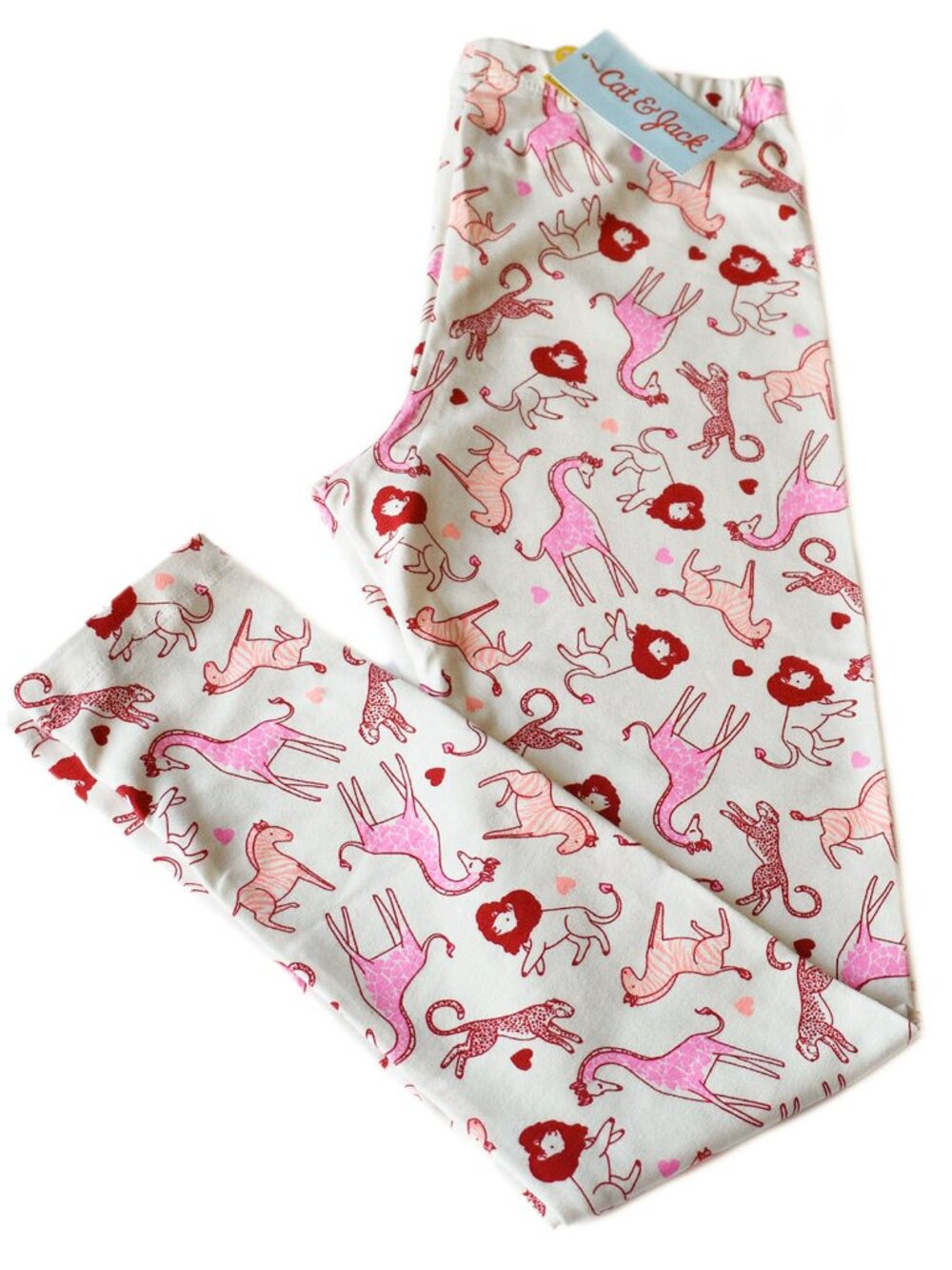 Cat & Jack Girls' Leggings Animal Kingdom Print Tough Cotton Pants Full Length - Picture 3 of 3